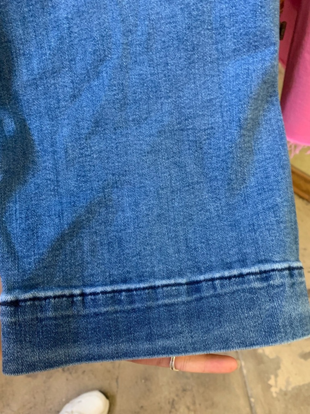 Anthropologie Blue Wide-Leg Jeans Collette cropped size 25 / 26 inch inseam - Picture 3 of 5